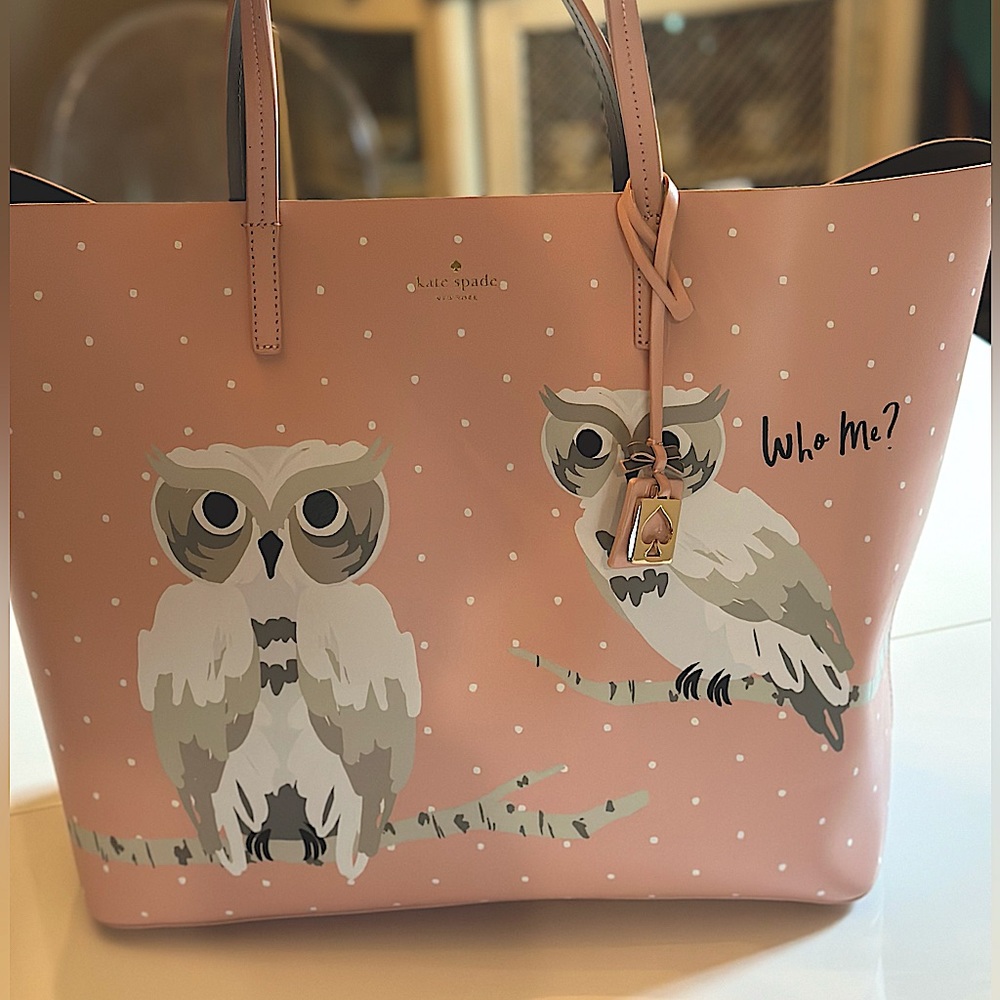 NWOT Kate Spade New York “Who Me?” Pink Leather Tote Bag